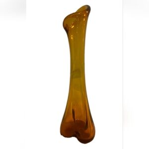 Viking Glass Bud Vase Orange MCM Mid Century Retro Modern Vintage